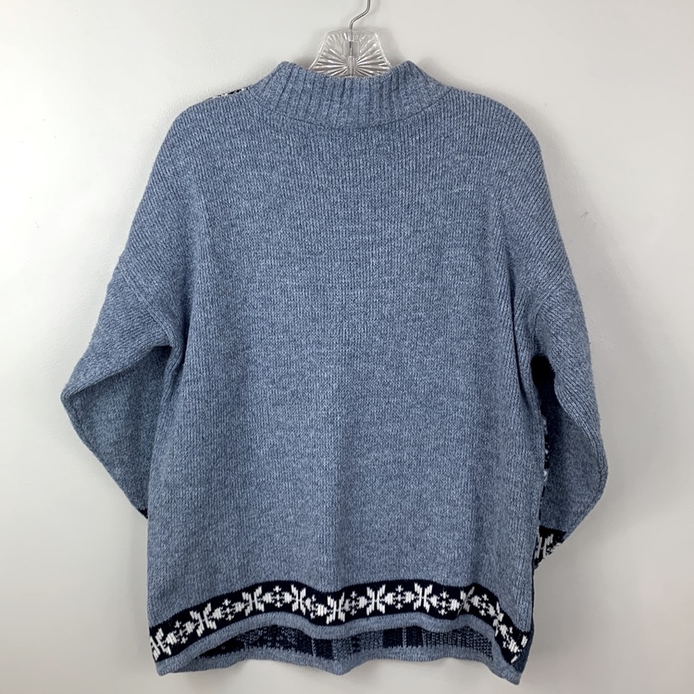 Vintage Dana Scott Blue Patchwork Cottagecore Sweater - Picture 3 of 6